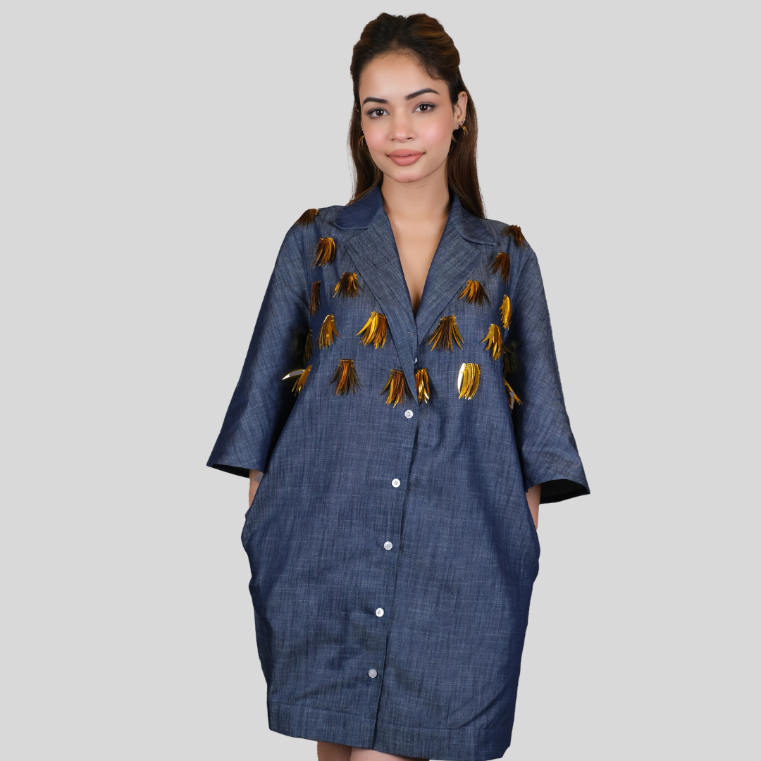 Denim Disco Shirt Dress