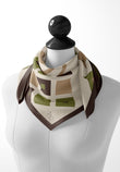 Starry Night Tendrils Silk Scarf - Olive