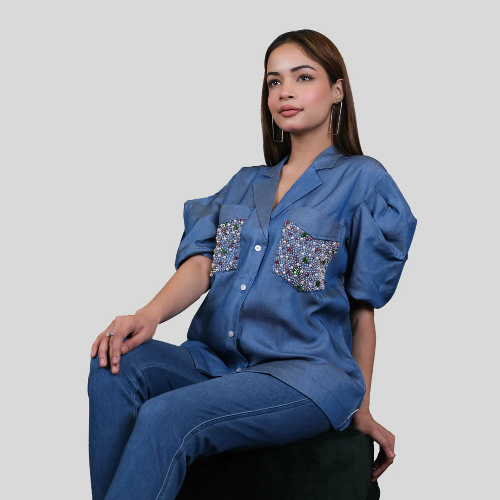 Denim Shirt With Pocket