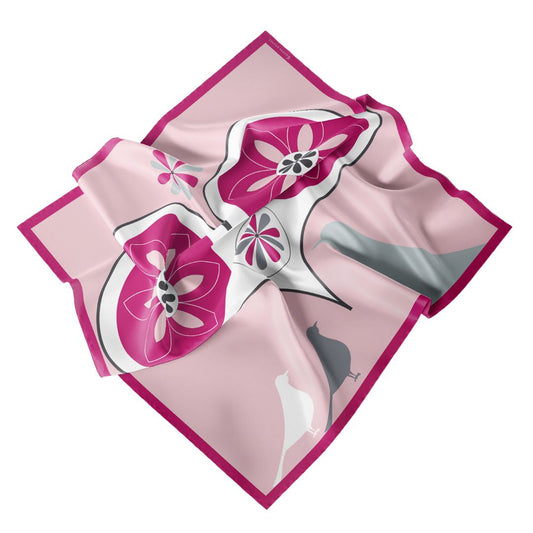 Heartflight Silk Scarf - Fuchsia