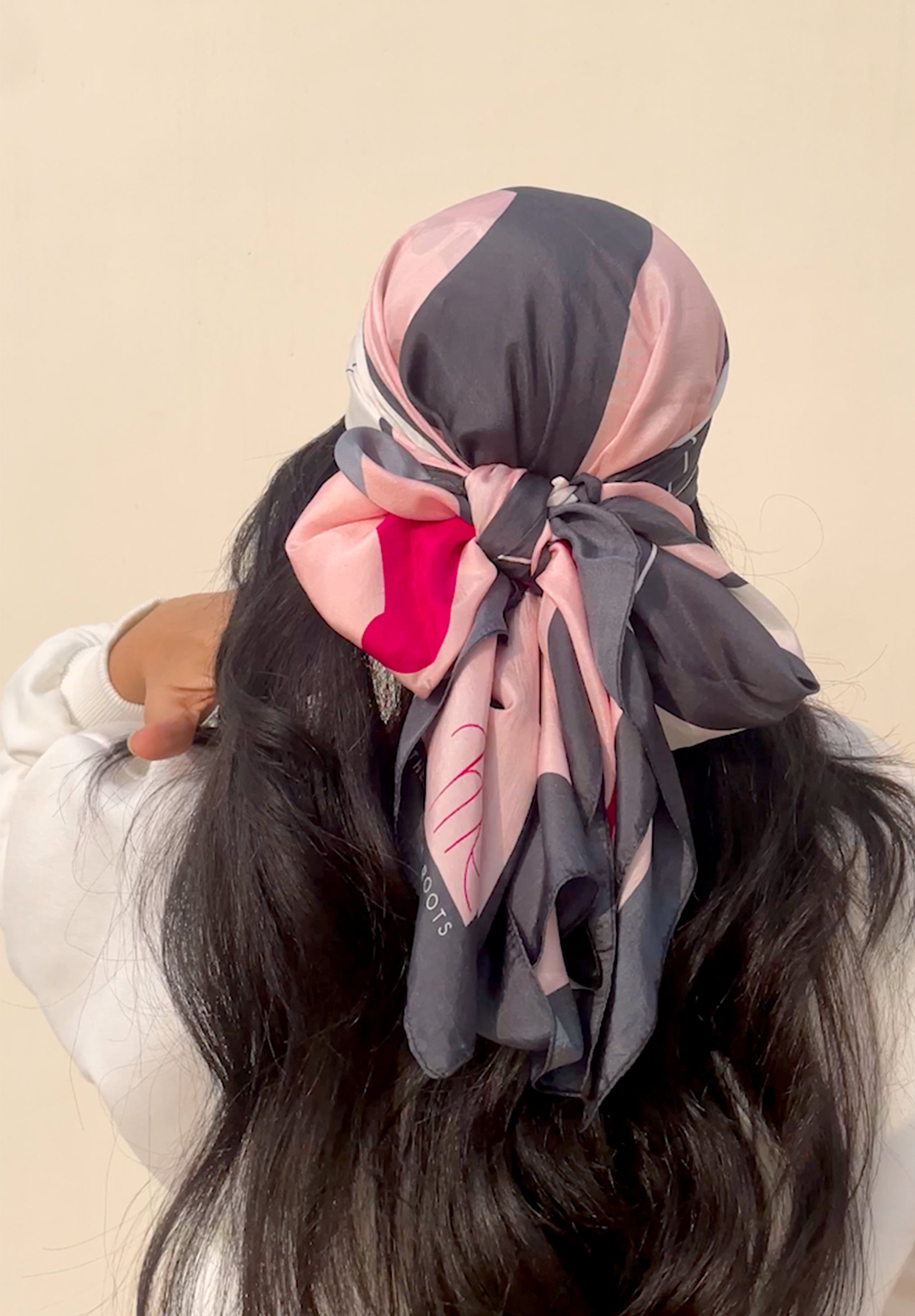 Heart and Soul Silk Scarf - Grey