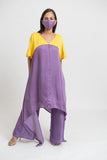 Purple Yellow Kurta Set