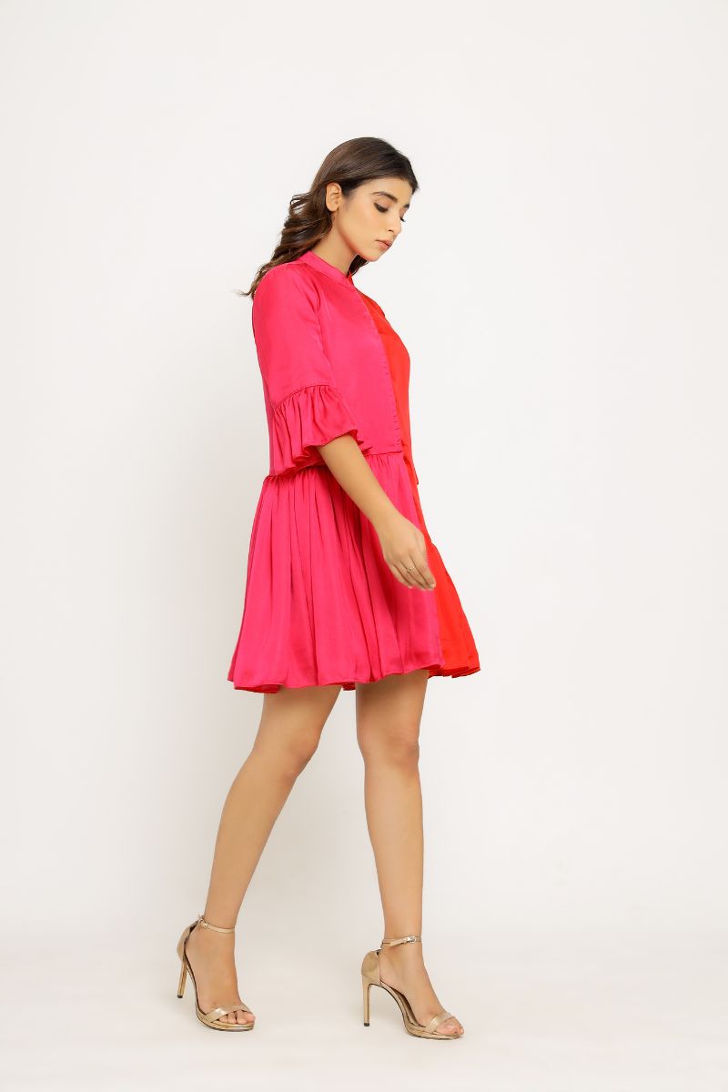 Red-Pink Half & Half Dress