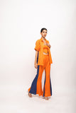 Orange-Blue Co-ord Set