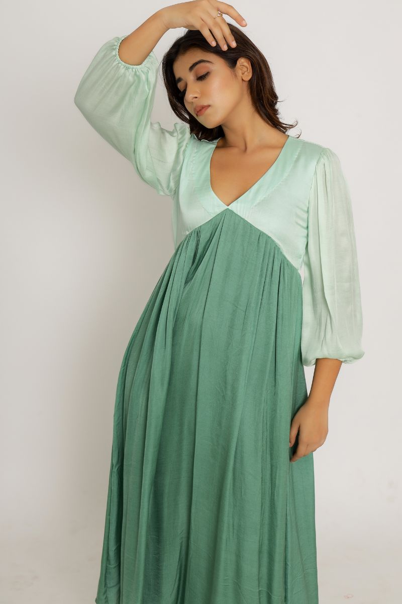 Teal-Tea Green Maxi Dress