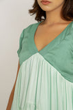 Teal-Tea Green Asymmetrical Dress