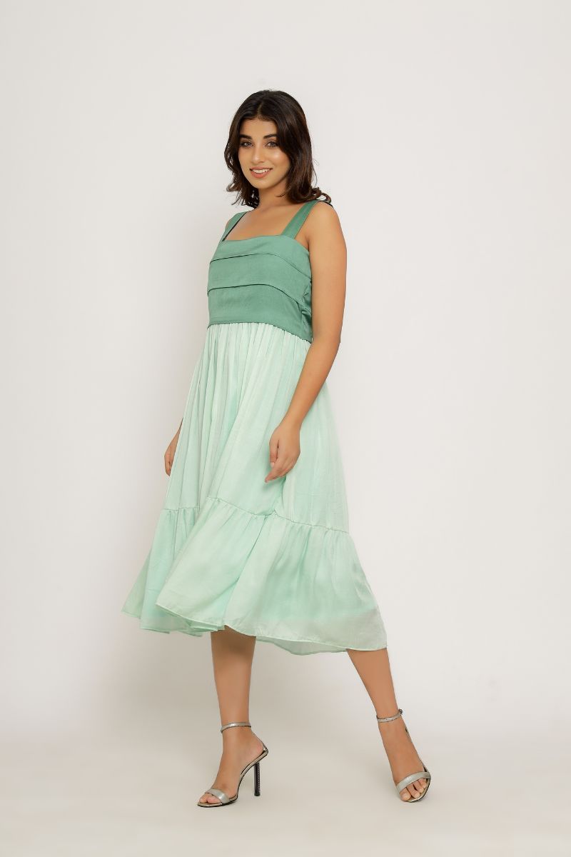 Teal -Tea Green Midi Dress