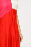 Red-Pink V Neck Midi Dress