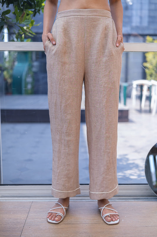 Linen Pants - Beige
