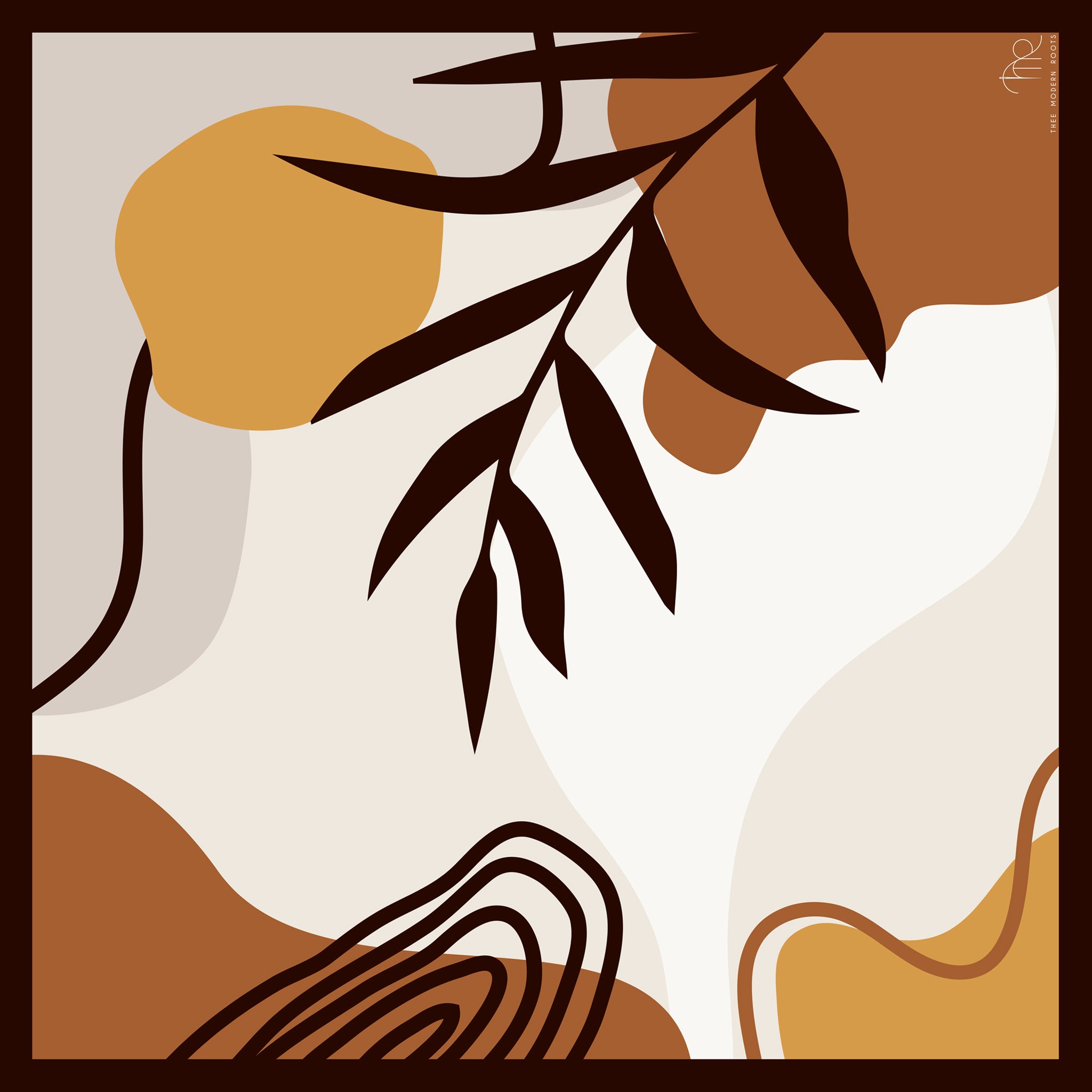 Island Escape Silk Scarf - Brown