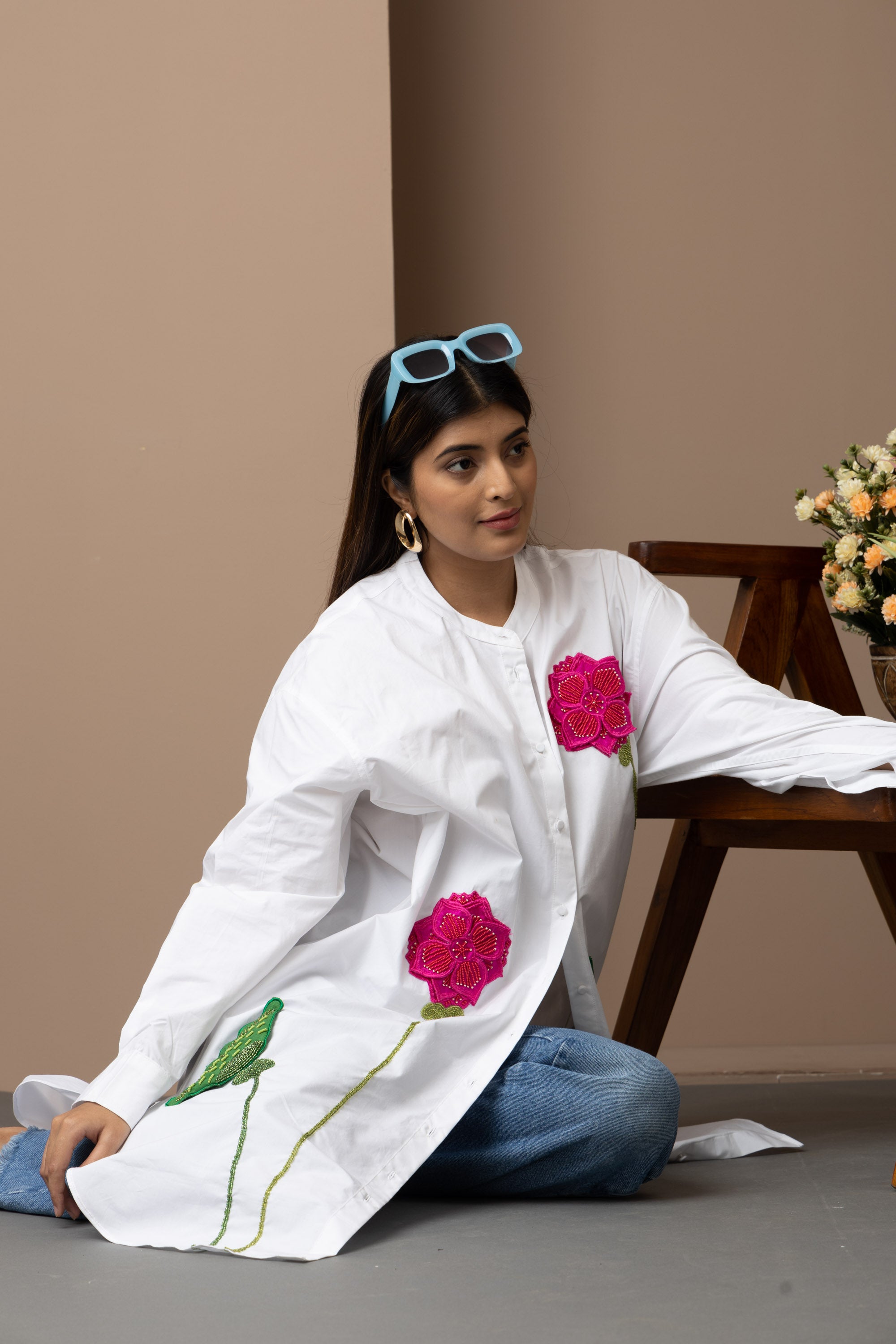 Padam Phool Dress Women - White