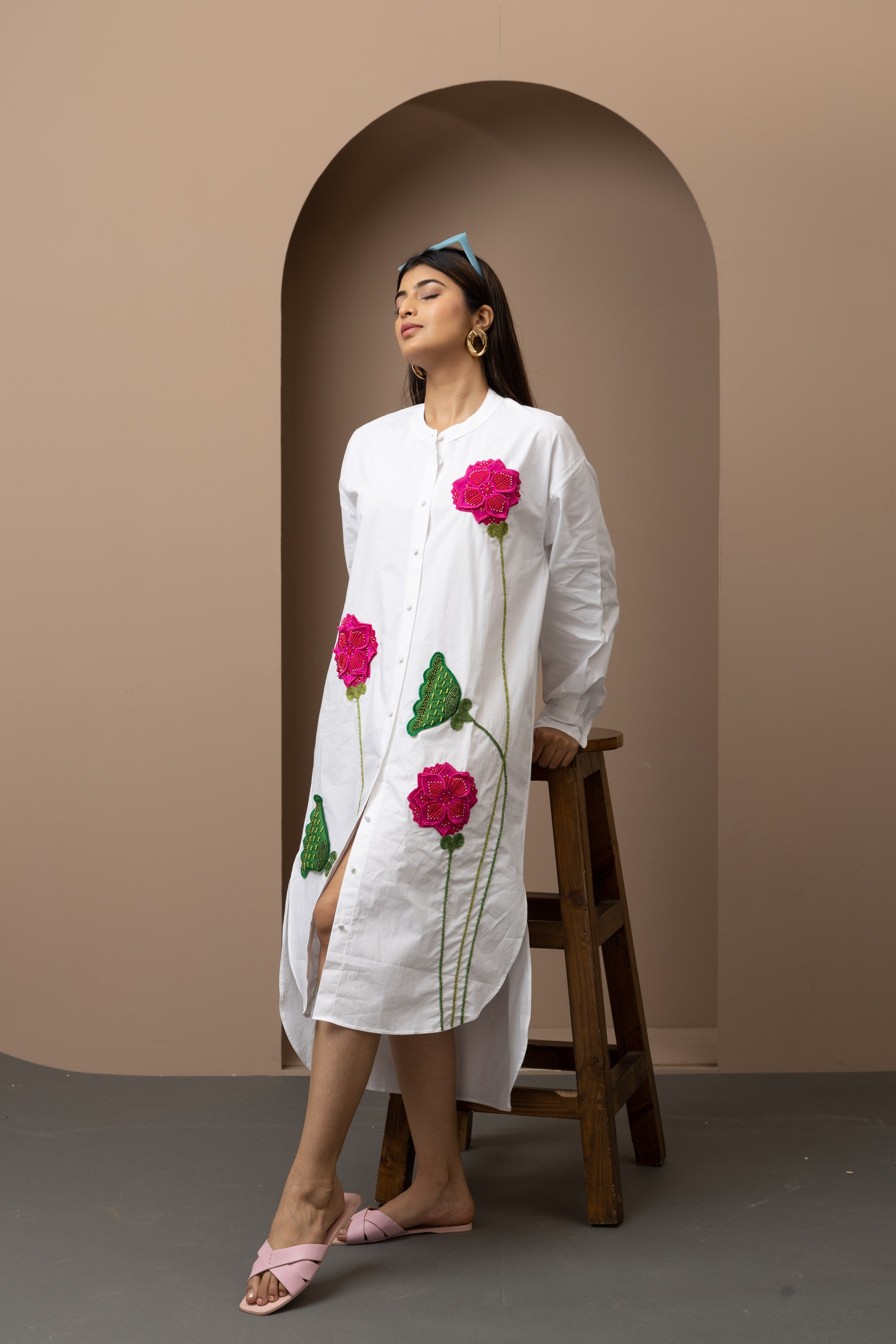 Padam Phool Dress Women - White