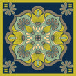 Sacred Geometry Cotton Scarf - Navy