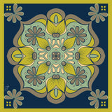 Sacred Geometry Cotton Scarf - Navy