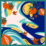 Pomegranate Dreams Silk Scarf - Blue