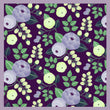 Fruitful Frenzy Cotton Scarf - Deep Purple