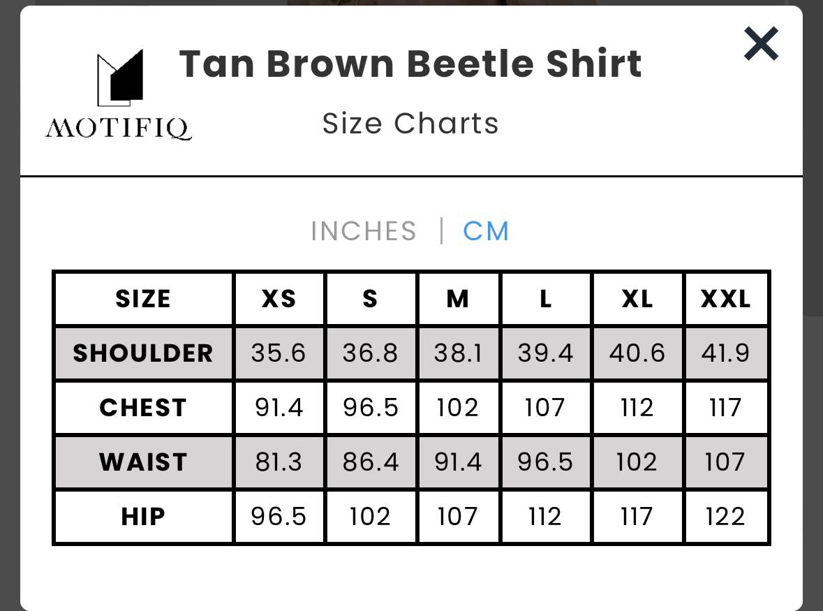 Tan Brown Beetle Shirt