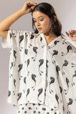 Hummingbird Satin Silk Boxy Shirt - Ivory