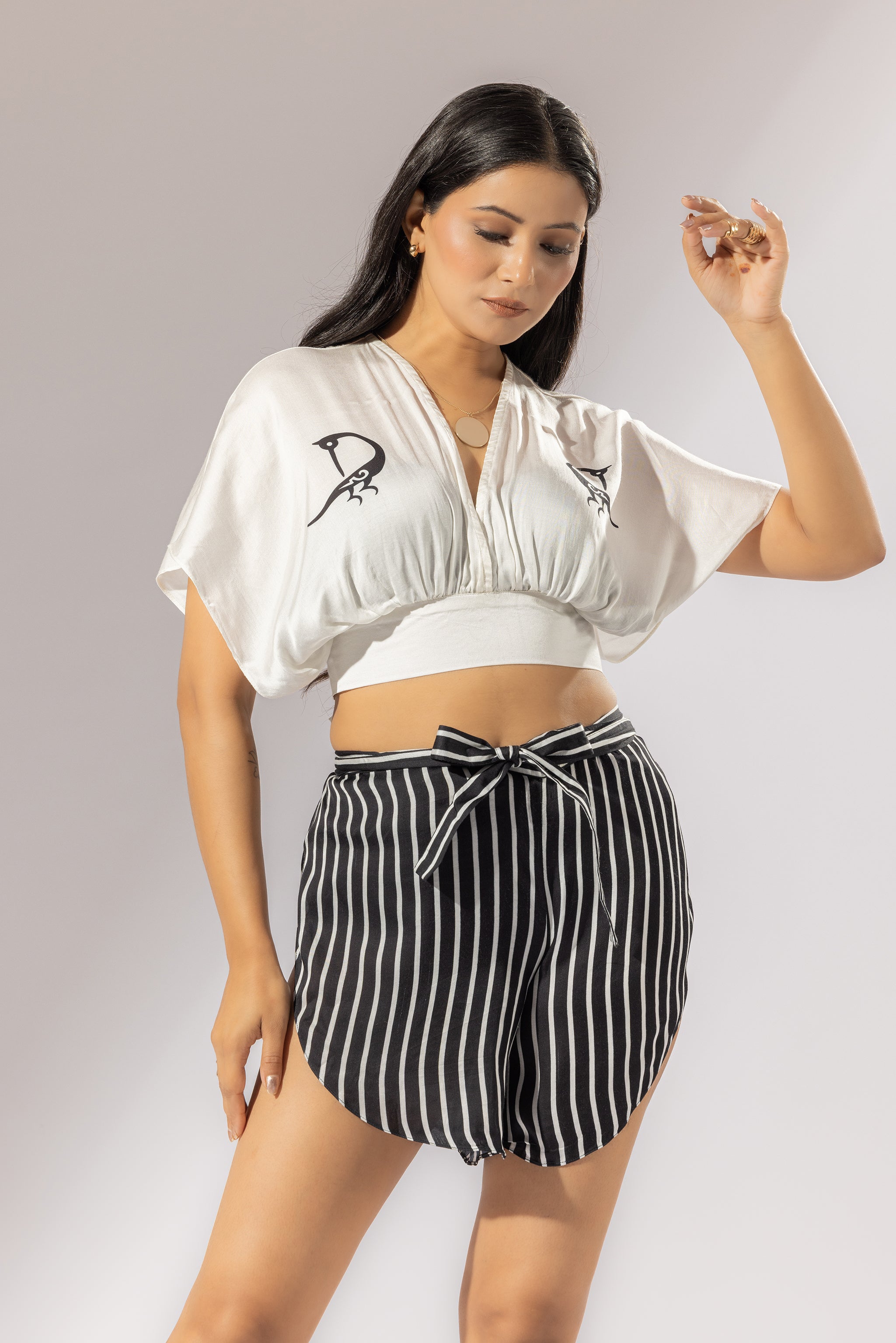 Starling Satin Silk Crop Top - Ivory